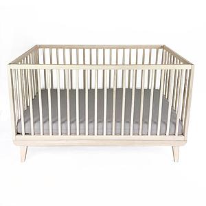 Lit bébé KERA en frêne avec top Round-pieds Retro