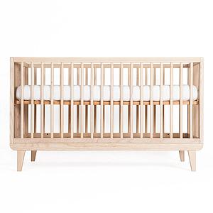 Lit bébé KERA en frêne avec top Round-pieds Retro