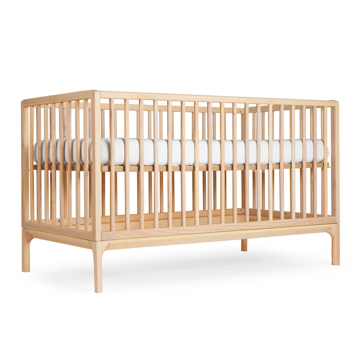 Lit bébé KERA en hêtre avec top Straight-pieds Bevel
