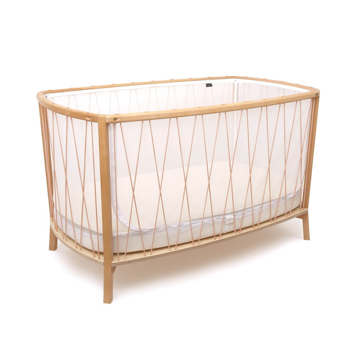 Lit bébé KIMI Charlie Crane Bois de Rose + matelas organic