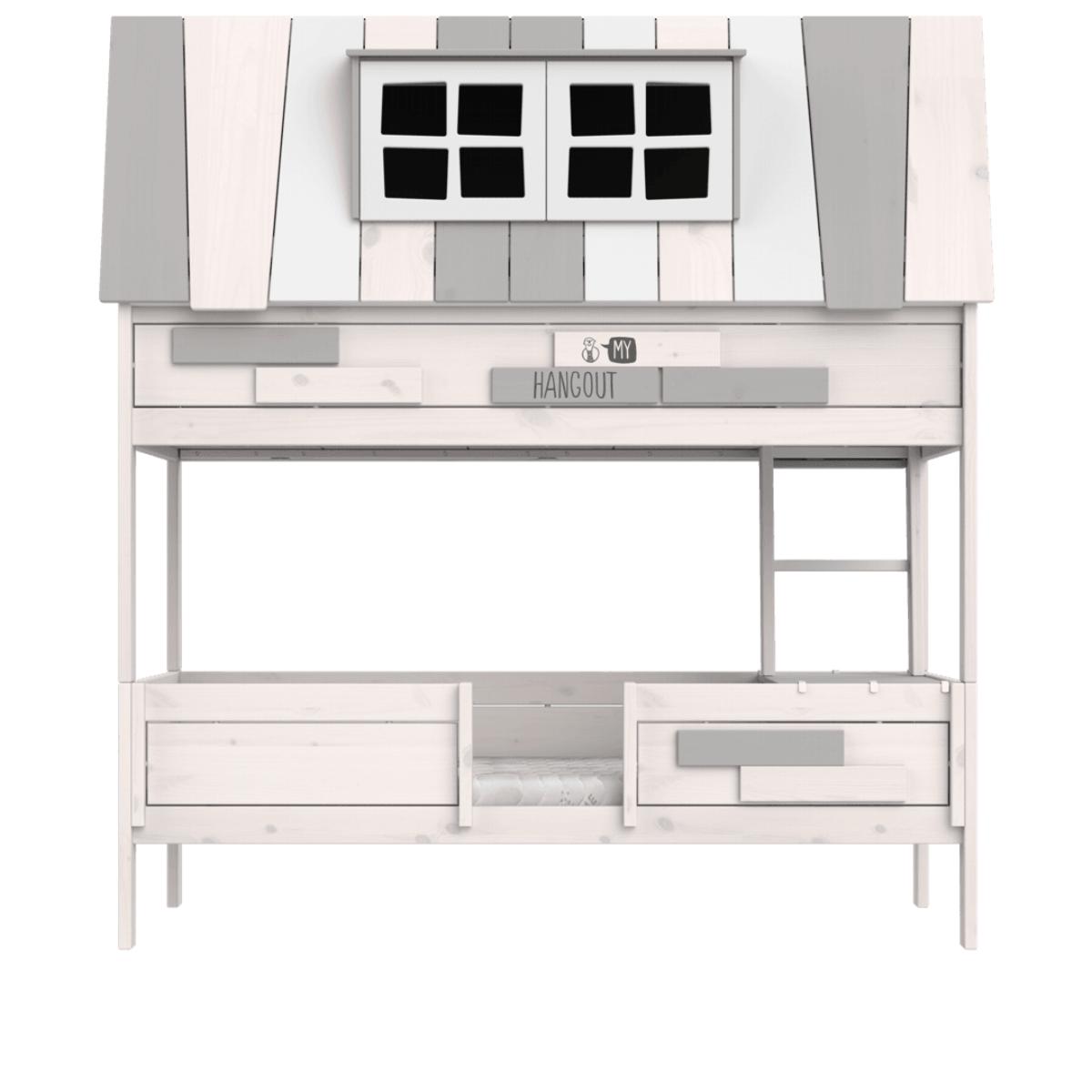 Lit cabane 90x200cm HANG OUT Lifetime blanchi