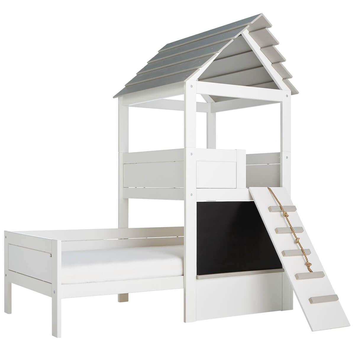 Lit cabane 90x200cm PLAY TOWER Lifetime blanc-grey wash