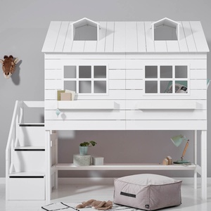 Lit cabane mi-hauteur 90x200cm LAKE HOUSE Lifetime blanc