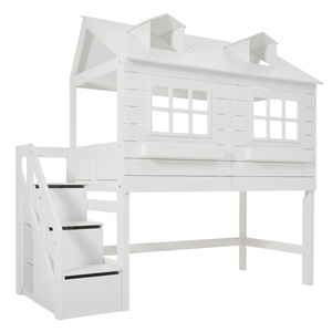 Lit cabane mi-hauteur 90x200cm LAKE HOUSE Lifetime blanc