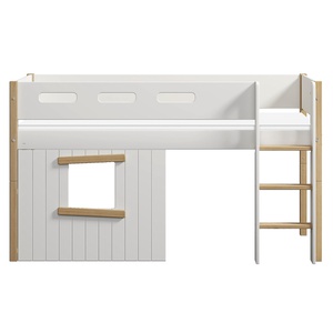 Lit cabane mi-hauteur 90x200cm NOR Flexa chêne-blanc