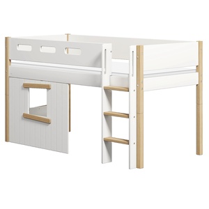 Lit cabane mi-hauteur 90x200cm NOR Flexa chêne-blanc