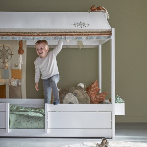 Lit cabane Montessori 90x200cm 4-En-1 HOUSE Lifetime blanc