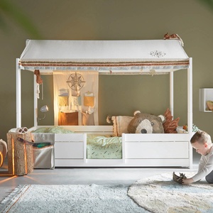 Lit cabane Montessori 90x200cm 4-En-1 HOUSE Lifetime blanc