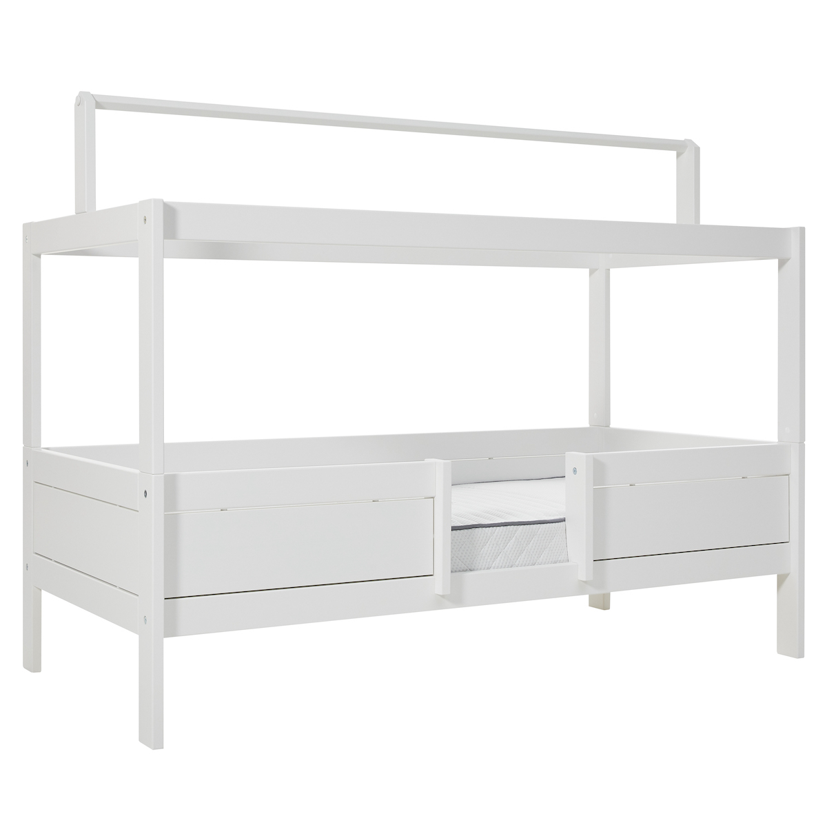 Lit cabane Montessori 90x200cm avec toit 4-En-1 Lifetime blanc