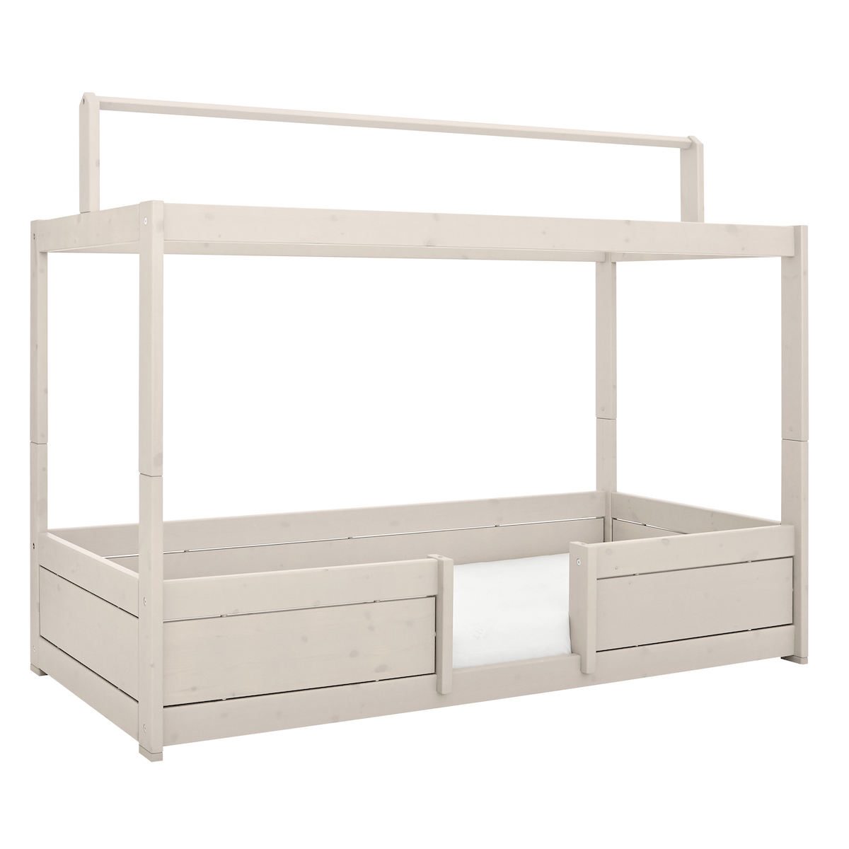 Lit cabane Montessori 90x200cm avec toit 4-En-1 Lifetime blanchi