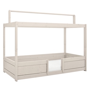 Lit cabane Montessori 90x200cm avec toit 4-En-1 Lifetime blanchi