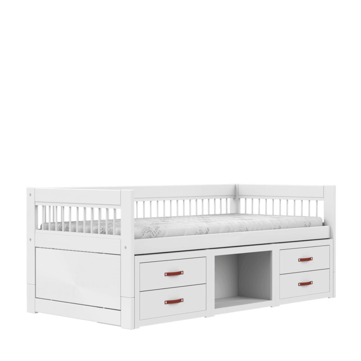 Lit cabine avec rangement-tiroir 90x200cm BREEZE Lifetime blanc