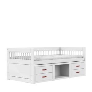 Lit cabine avec rangement-tiroir 90x200cm BREEZE Lifetime blanc