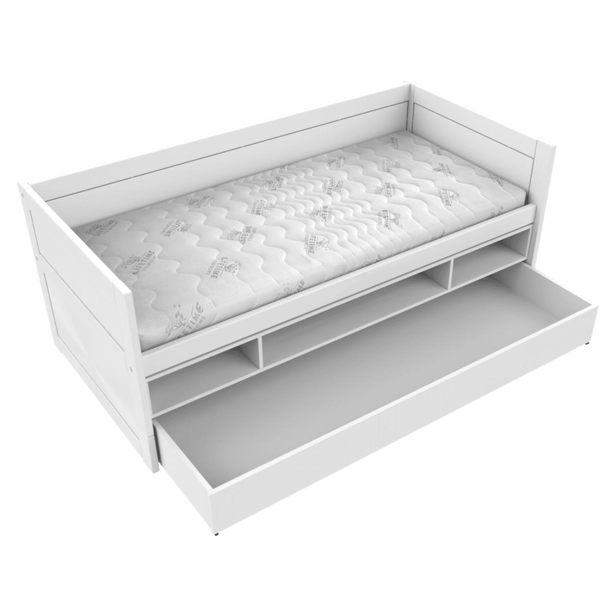 Lit cabine avec rangement-tiroir 90x200cm Lifetime blanc
