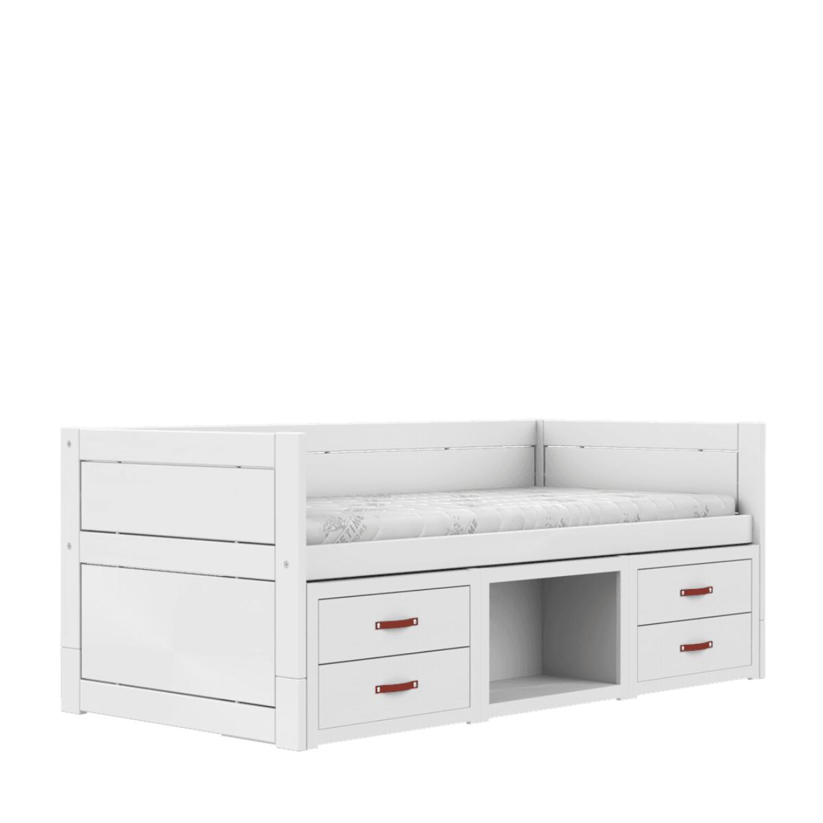Lit cabine avec tiroirs-rangements 90x200cm DELUXE Lifetime blanc