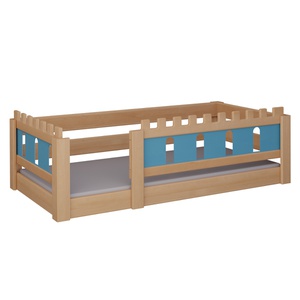 Lit Château bas DELUXE de Breuyn naturel-bleu