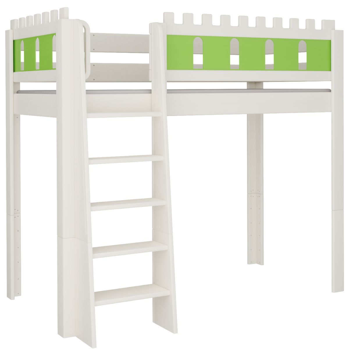 Lit Château mezzanine DELUXE de Breuyn blanchi-vert