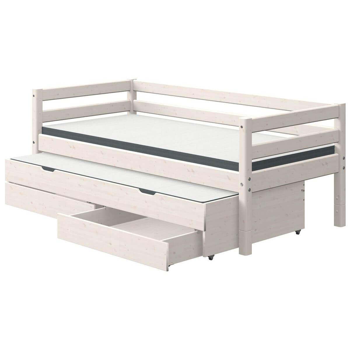 Lit Classic Line 90x200cm + 1 lit gigogne + 2 tiroirs by Flexa