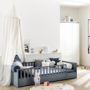 Lit convertible 140x200cm LITTLE FLO Paidi Bleu mat