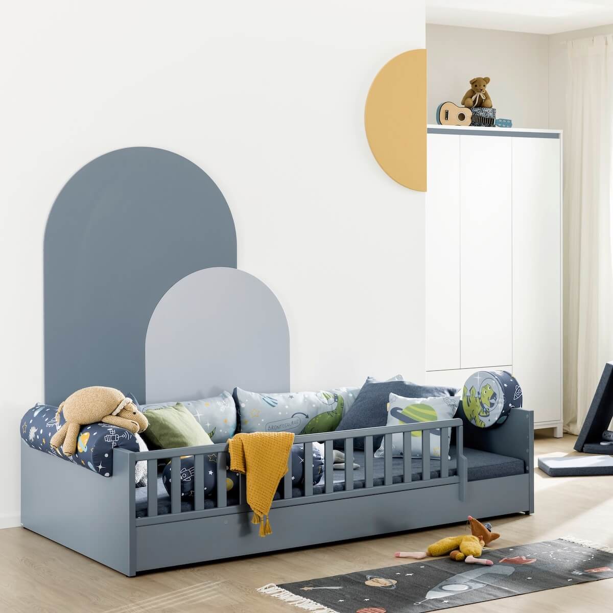 Lit convertible 90x200cm LITTLE FLO Paidi Bleu mat