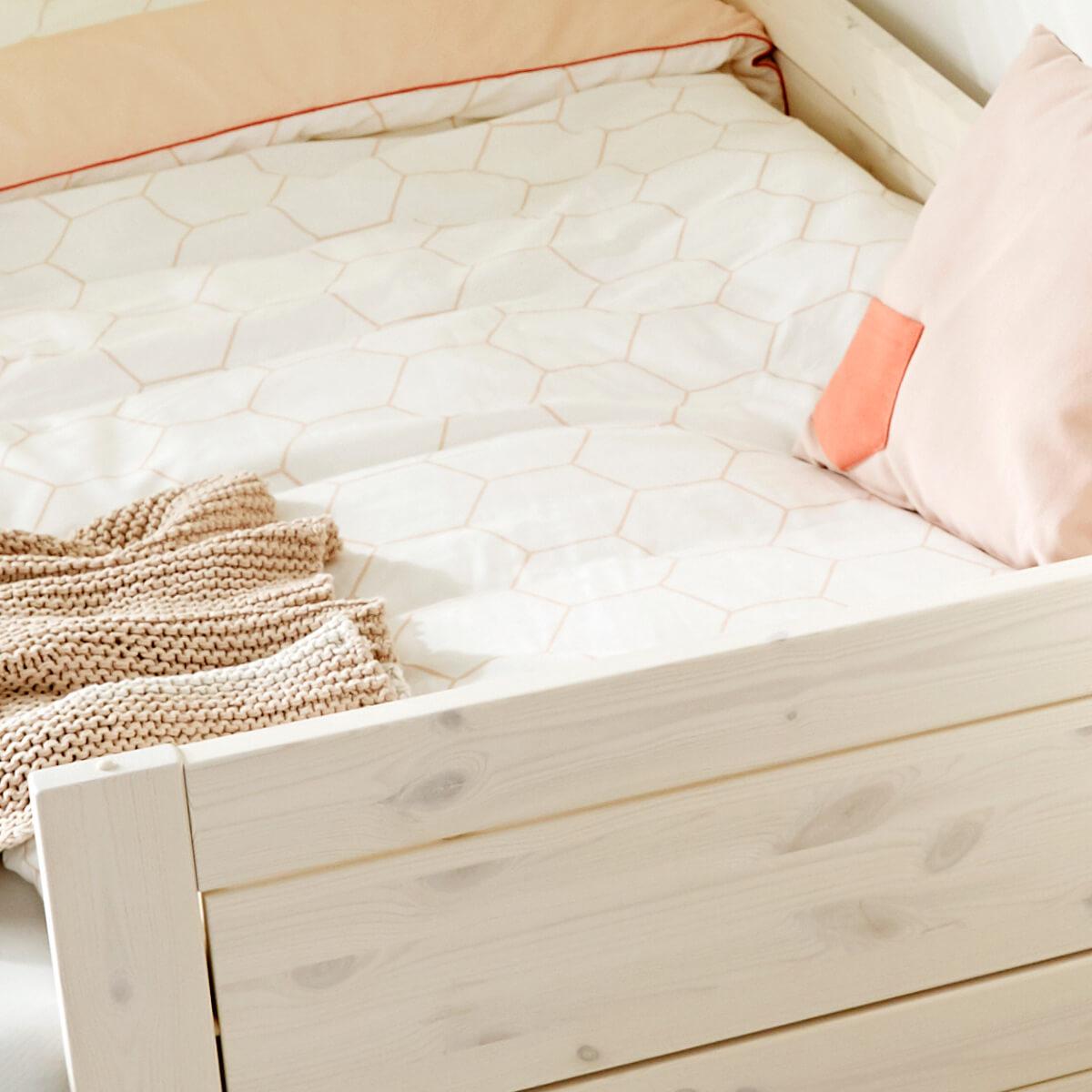 Lit de base 90x200cm sommier LUXE Lifetime blanchi