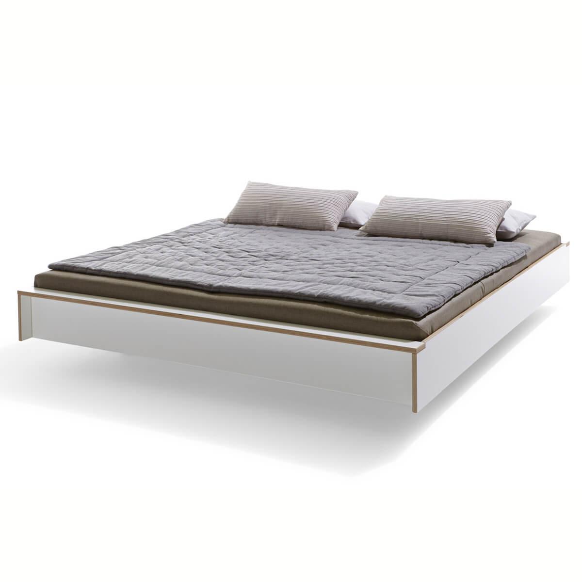 Lit double 140x200cm FLAI Mueller blanc