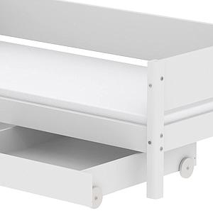 Lit enfant simple 90x200cm 2 tiroirs WHITE Flexa blanc