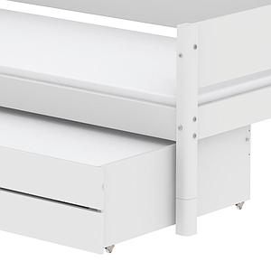 Lit enfant simple 90x200cm lit gigogne-2 tiroirs WHITE Flexa blanc