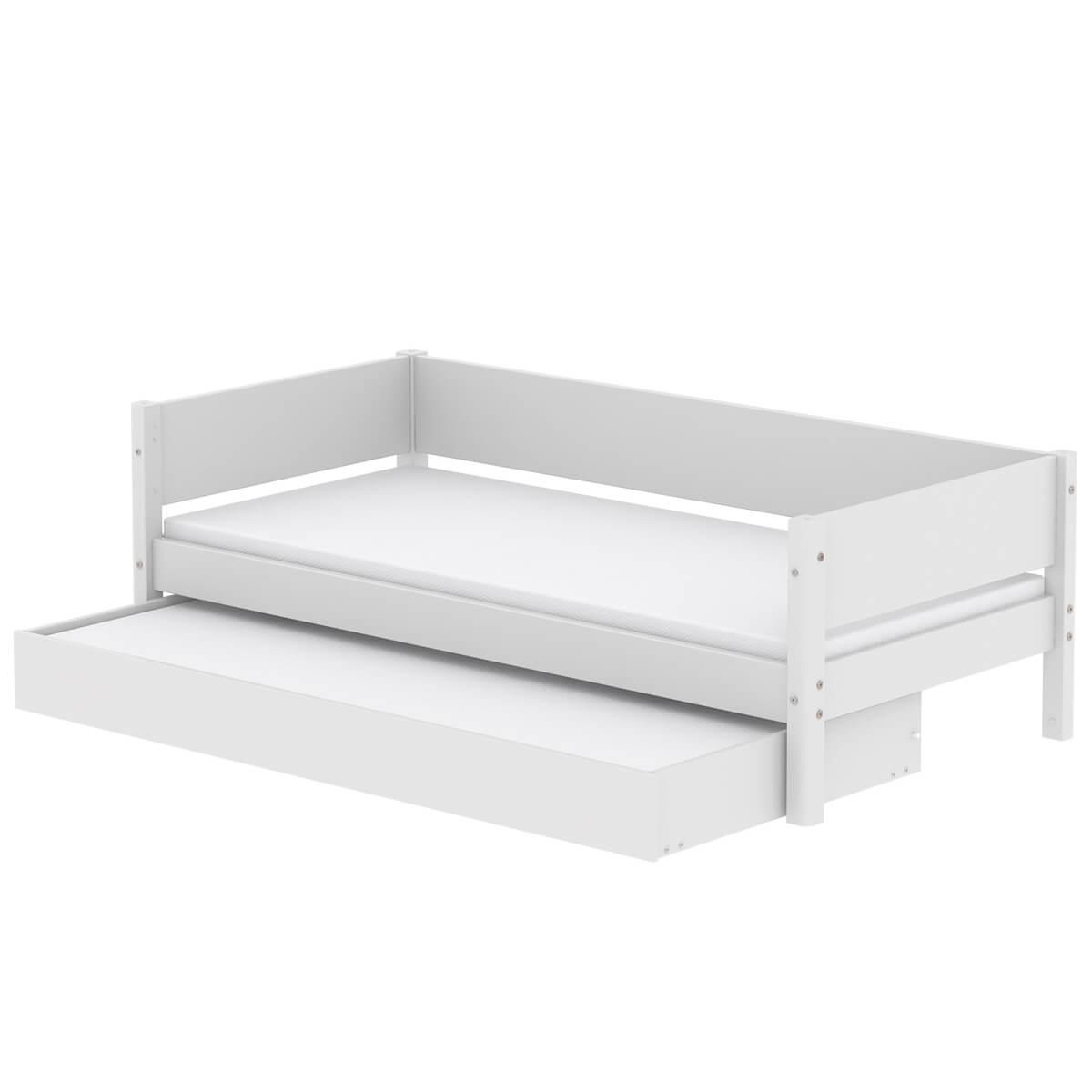Lit enfant simple 90x200cm lit gigogne WHITE Flexa blanc
