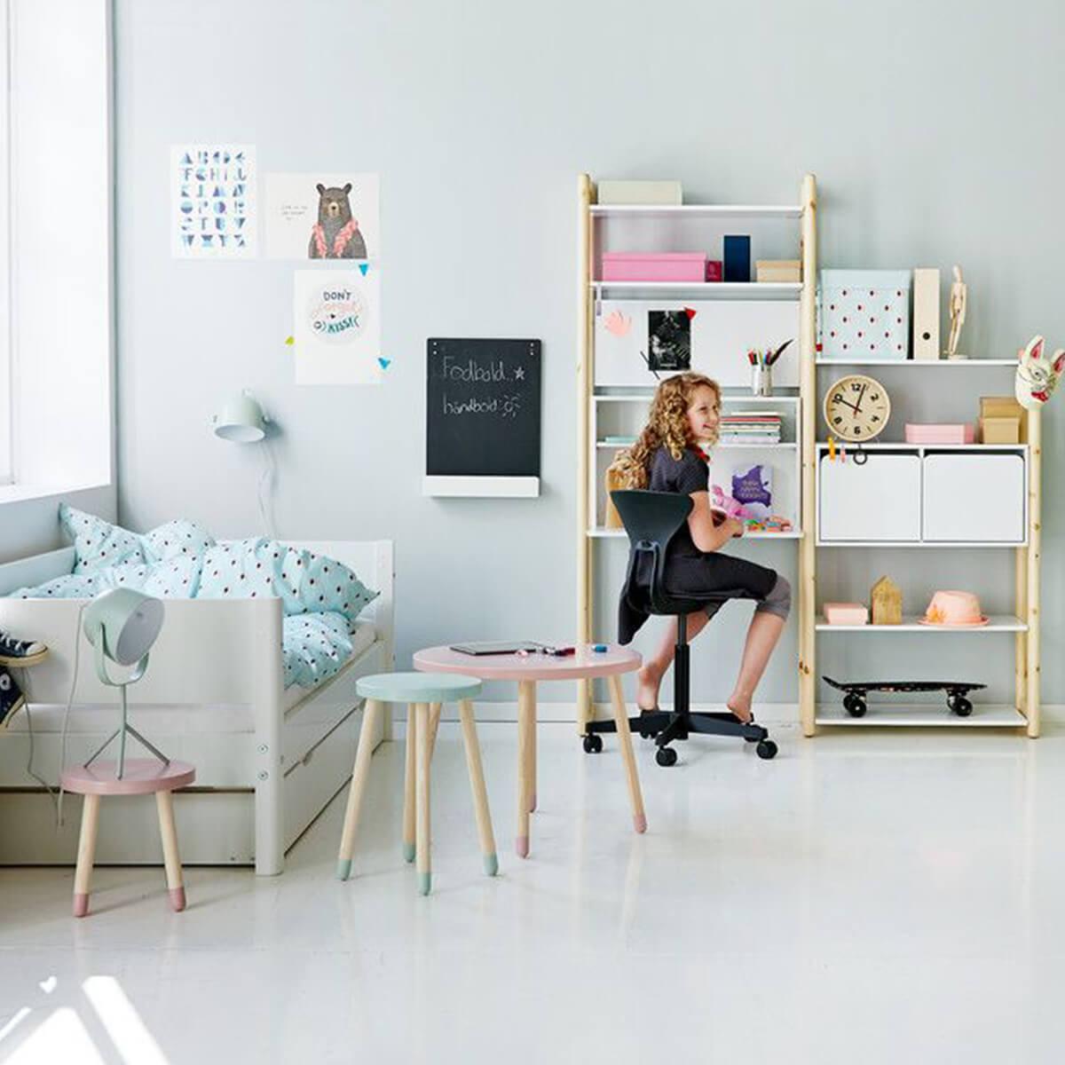 Lit enfant simple 90x200cm lit gigogne WHITE Flexa blanc
