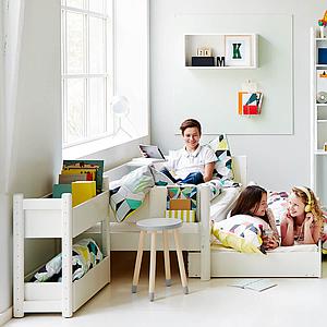 Lit enfant simple 90x200cm lit gigogne WHITE Flexa blanc