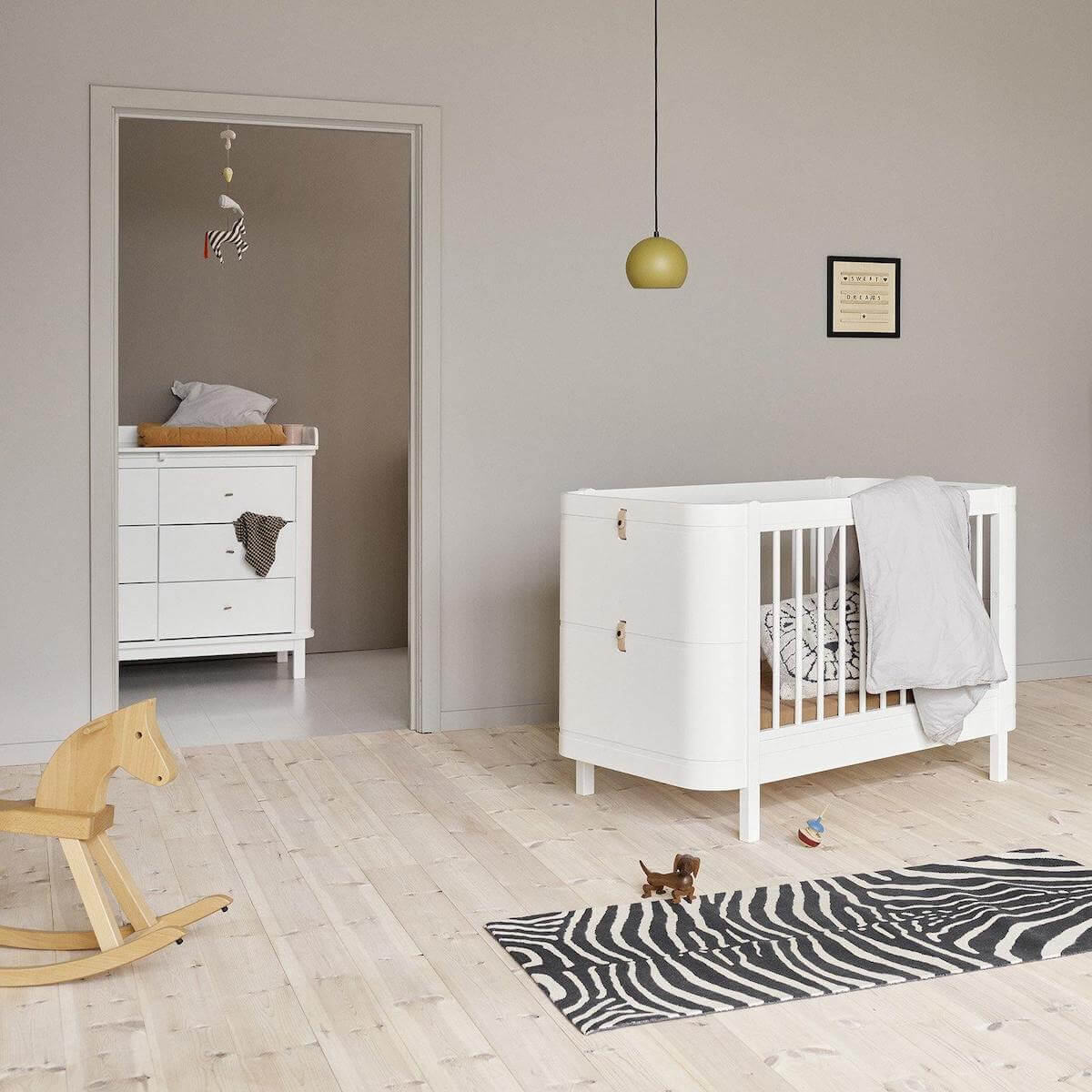 Lit évolutif 68x122cm MINI+ Oliver Furniture sans kit junior blanc
