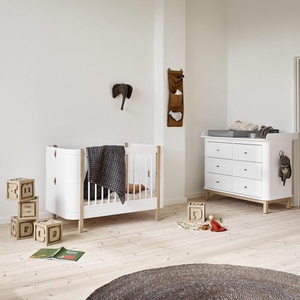 Lit évolutif 68x122cm MINI+ Oliver Furniture sans kit junior chêne blanc