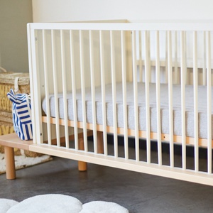 Lit évolutif 70x140cm avec barriere de lit EVOBED Childhome ecru naturel