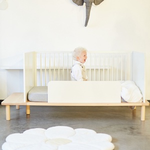 Lit évolutif 70x140cm avec barriere de lit EVOBED Childhome ecru naturel