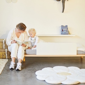 Lit évolutif 70x140cm avec barriere de lit EVOBED Childhome ecru naturel