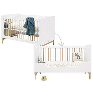 Lit évolutif 70x140cm PARIS Bopita Blanc-Chêne