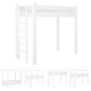 Lit évolutif 90x200cm 5 en 1 échelle latérale DESTYLE de Breuyn laqué blanc