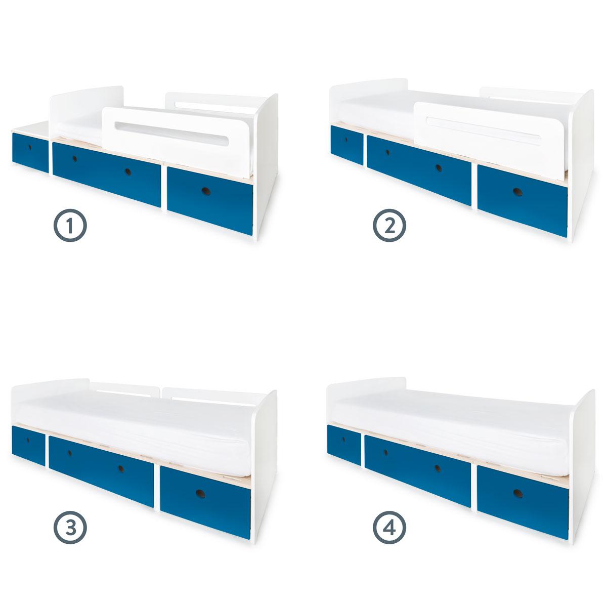 Lit évolutif 90x200cm COLORFLEX deep marine