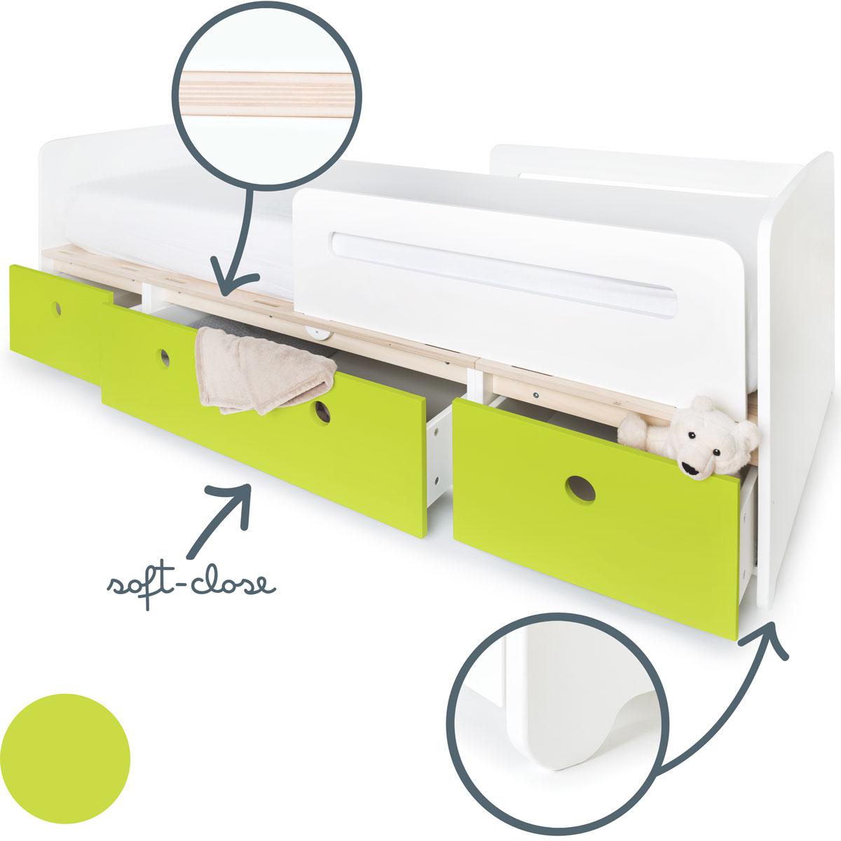 Lit évolutif 90x200cm COLORFLEX lime