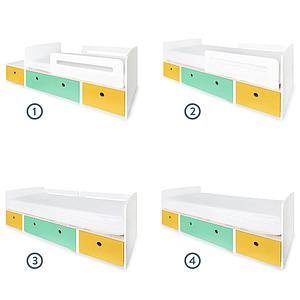 Lit évolutif 90x200cm COLORFLEX nectar yellow-sea foam-nectar yellow