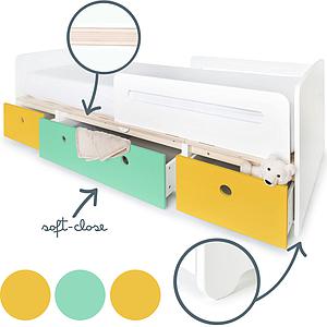 Lit évolutif 90x200cm COLORFLEX nectar yellow-sea foam-nectar yellow