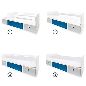 Lit évolutif 90x200cm COLORFLEX pearl grey-deep marine-pearl grey