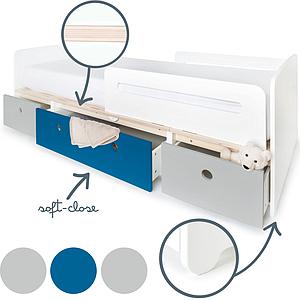 Lit évolutif 90x200cm COLORFLEX pearl grey-deep marine-pearl grey