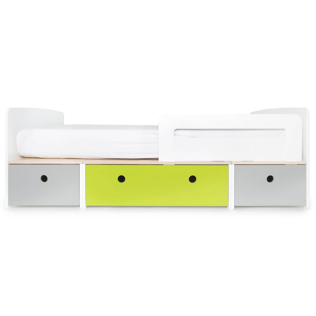 Lit évolutif 90x200cm COLORFLEX pearl grey-lime-pearl grey