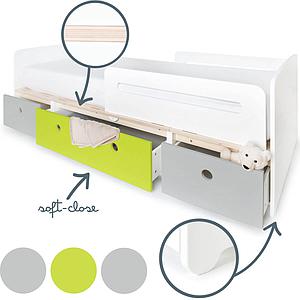 Lit évolutif 90x200cm COLORFLEX pearl grey-lime-pearl grey