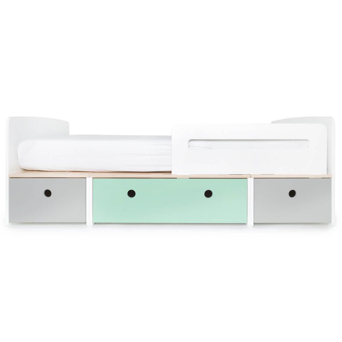 Lit évolutif 90x200cm COLORFLEX pearl grey-mint-pearl grey