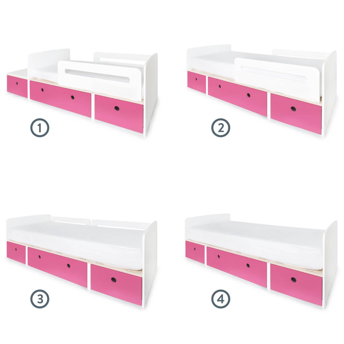 Lit évolutif 90x200cm COLORFLEX pink