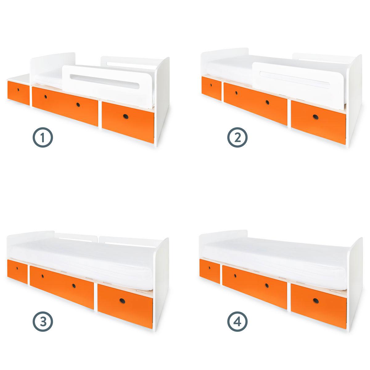 Lit évolutif 90x200cm COLORFLEX pure orange