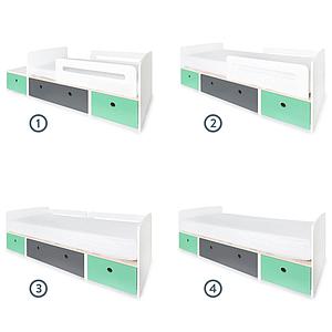 Lit évolutif 90x200cm COLORFLEX sea foam-space grey-sea foam